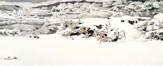 소망을 담아둔 방도리 363x143cm  화선지에 수묵 담채,2006

