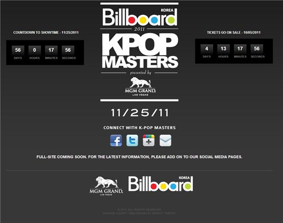 Official website of Billboard Korea's "KPOP MASTERS" concert 