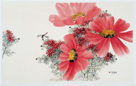 시월의 기억을 위하여, 115×70cm 화선지에 수묵 담채, 1998
