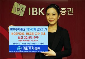 IBK투자證, 최고 30.9%(3년) 추구 ELS 공모