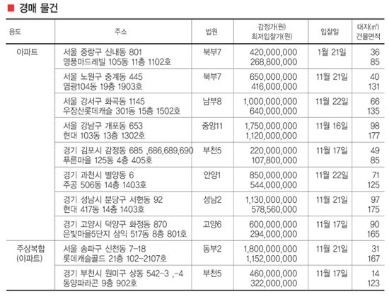 금주의 아파트 분양 체크 포인트/경매 체크 포인트