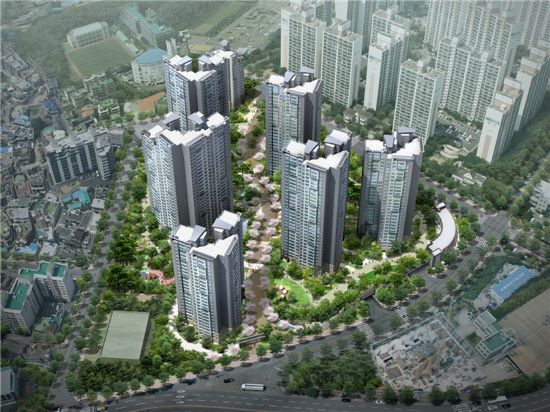 삼성 래미안, 해운대 신도시에 745가구