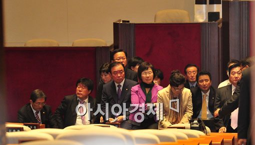 [포토] 허탈한 야당의원들