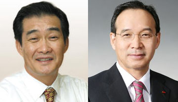 ▲유경선 유진그룹 회장(왼쪽), 선종구 하이마트 회장
