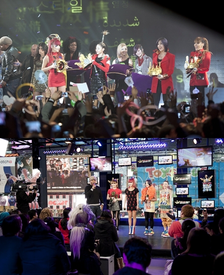 2NE1, 뉴욕 타임스퀘어 첫 공연