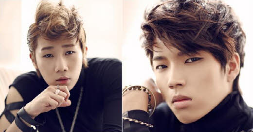 INFINITE member Sung-kyu (left) and Woo-hyun (right) [Woollim Entertainment]