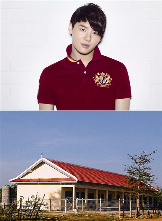 JYJ Junsu (above) and the school he sponsored [C-JeS Entertainment]