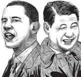 오바마 미국 대통령(왼쪽)과, 시진핑 중국 부주석.