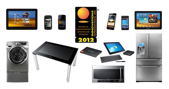 삼성전자의 CES2012 혁신상 수상 제품들. 