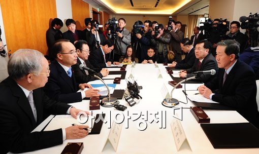 [포토] 경제5단체장 만나는 박재완 장관