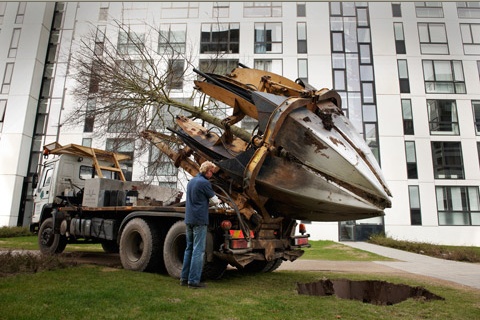 나무 한방에 뽑는 기계(출처 : http://www.orestad.dk)