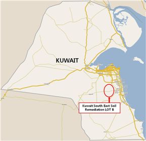 쿠웨이트 석유오염토양복원사업 현장 위치도 / 
