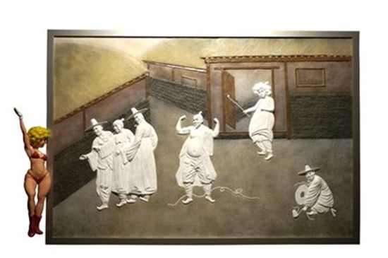 Funny Imagination-유곽쟁웅(遊廓爭雄),180x122cm.F.R.P.Urethane and  Enamel Paint, 2011
