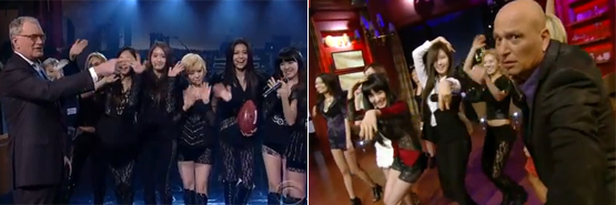 소녀시대는 지난 31일과 1일 양일에 걸쳐 토크쇼 <래터맨 쇼>와 <라이브! 위드 켈리>에 출연해 새로운 모습을 선보였다.