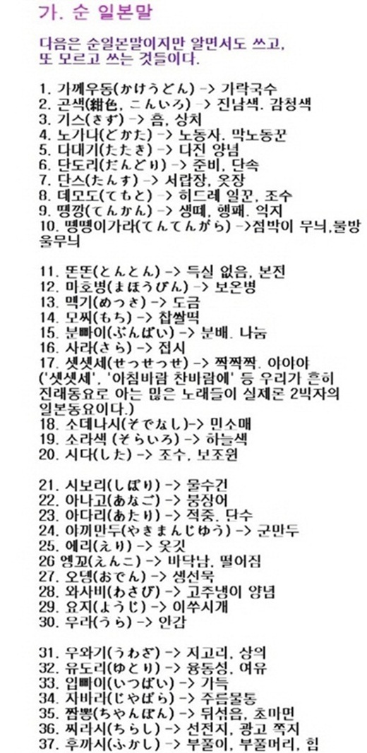 일본식 한국말 화제 "땡깡, 짬뽕이 일본말이었어?"