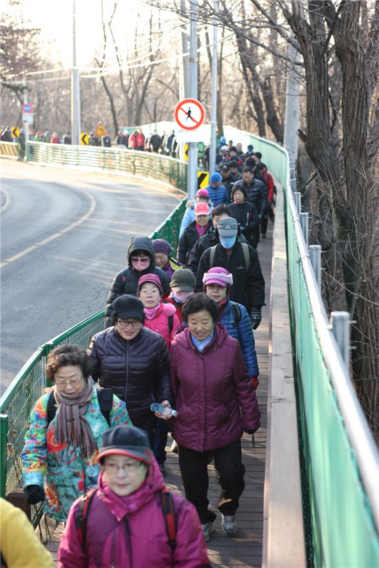 지난달 28일 북악하늘길에서 열린 성북구민 걷기행사 모습.
