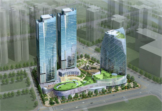 대전시 중구 원도심인 선화동에 지어질 주상복합건물과 공원 조감도.