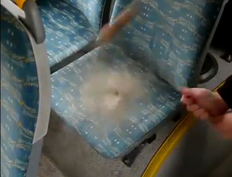 [동영상]먼지 폭탄 버스 "멀쩡하던 좌석 두들기니.."