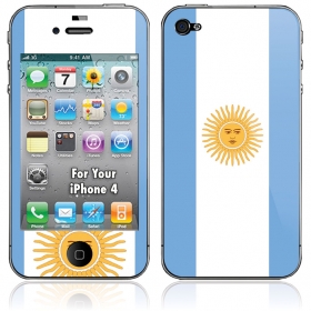 ▲아이폰4와 아르헨티나 국기모양의 아이폰 스킨.