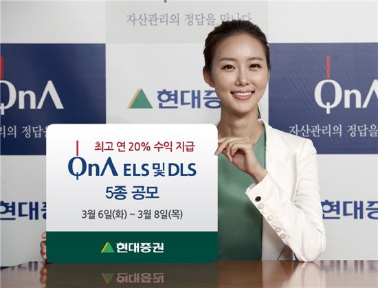 현대證, 최고 연 20% ELS 및 DLS 5종 공모