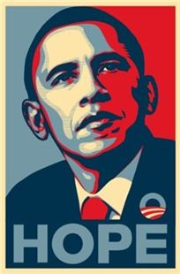 ▲ 그가 작업한 버락 오바마의 지난 대선 포스터