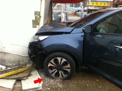 (출처: 인너넷 커뮤니티에 올라온 '스포티지R 가솔린 터보 급발진 사고' 게시물)