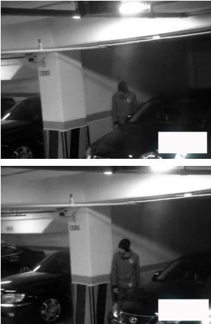 주차장에서 사생팬이 있는지 살피는 유천 (출처 : 온라인커뮤니티)