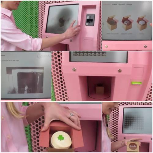 컵케익 자판기 등장 (사진출처:유투브 동영상 캡처)