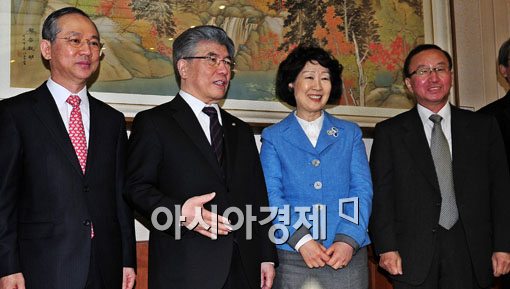 [포토] 최근 경제동향에 대한 의견 나누는 김중수 총재