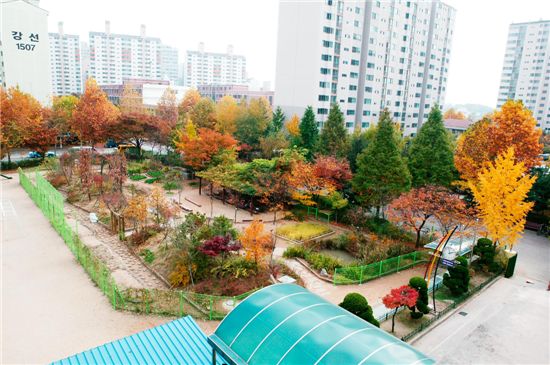 경기도 고양 주엽초등학교 숲 모습.