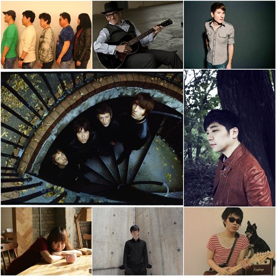 Artists of the 2nd lineup to the 2012 Jisan Rock Valley Festival [CJ E&M]