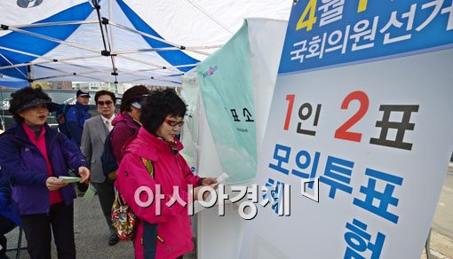 [포토] 투표 참여 독려를 위한 모의투표