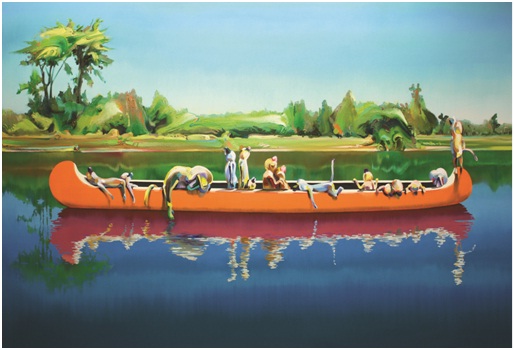Affenboat, 170x250cm, Oil on canvas, 2010