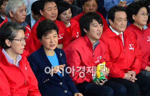 [포토] 출구조사 지켜보는 새누리당