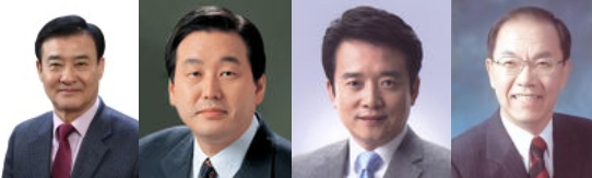 왼쪽부터 강창희 당선자, 김무성 의원, 남경필 의원, 황우여 원내대표