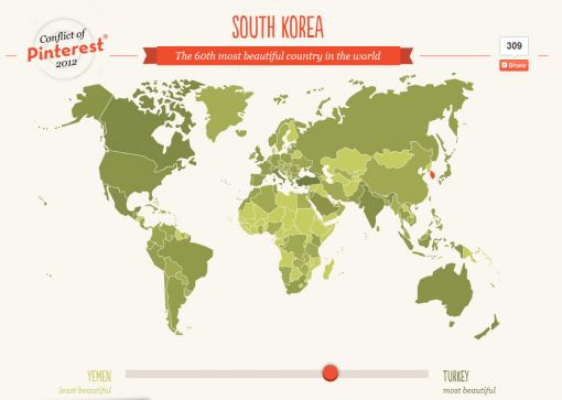 네티즌이 뽑은 가장 아름다운 나라? 한국은 60위