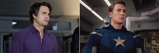 순둥이 같은 얼굴의 브루스 배너나 전형적인 미국 미남 캡틴 아메리카는 영화의 성격을 그대로 보여준다. 