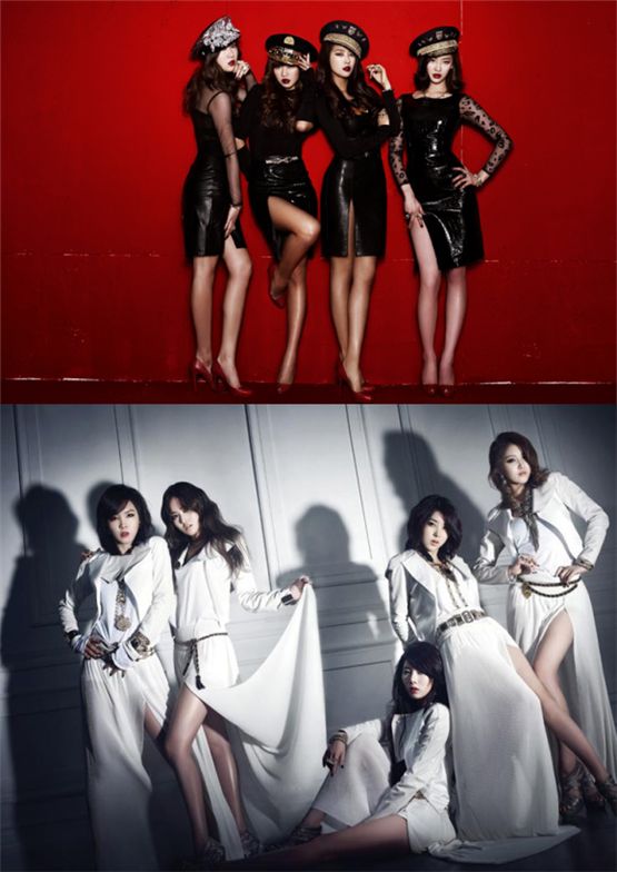 SISTAR (top) and 4minute (bottom) [Starship Entertainment/Cube Entertainment]