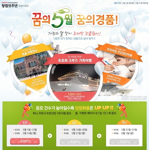 롯데홈쇼핑, 창립11주년 '크루즈 여행권' 쏜다