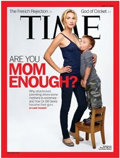 애착 육아를 실천하고 있는 제이미 모자가 모델로 나선 타임지 표지. 