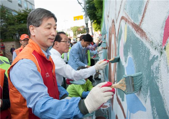 SK C&C, 성남시 행복나눔 벽화그리기 봉사활동