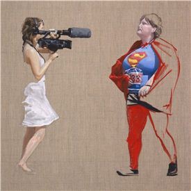 Matt Lambert, ALL EYES ON SUPERWOMAN, 캔버스에 유채, 50x50cm, 2011