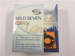 마일드세븐 담뱃갑 '불법 줄타기'
