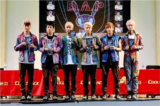 B.A.P at their autograph session in Seoul, South Korea on June 10, 2012. [TS Entertainment]