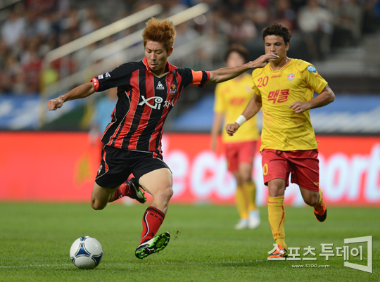 [포토] 하대성 '중거리슛을 받아라'