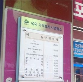 [르포]'옥외표시제 시범운영' 횟집·미용실 '반대'...고깃집 '환영'