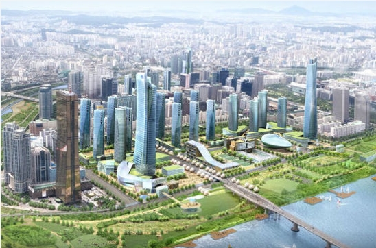 70층 초고층 빌딩 건립 계획이 포함된 여의도 전략정비구역 개발 조감도. 