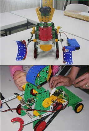 하경양이 만든 로봇. 모터를 이용해 물건을 옮기거나 들 수 있다.