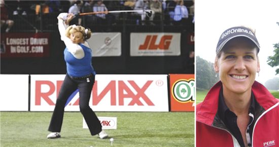 2005년 성전환 수술로 남자에서 여자가 된 뒤 미 LPGA 시합에 출전해 논란이 됐던 라나 로렌스(왼쪽 사진). 덴마크 출신 트렌스젠더 여성골퍼 미안 배거.