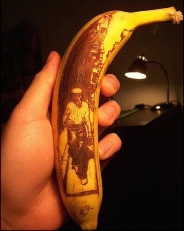 바나나로 그린 그림 